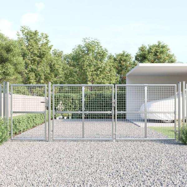 ARDEBO.de - Mesh-Gartentor Silbern 400x175 cm Verzinkter Stahl