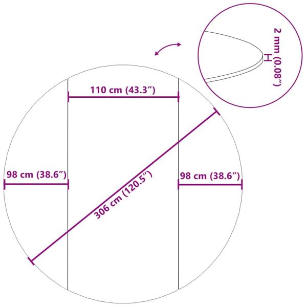 Pool-Bodentuch Hellgrau Ø306 cm Polyester Geotextil