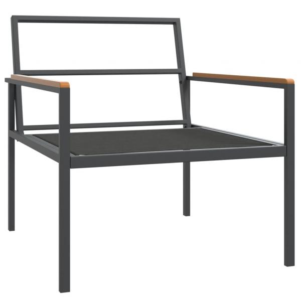 4-tlg. Garten-Lounge-Set mit Kissen Anthrazit Stahl