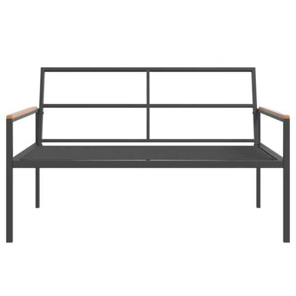4-tlg. Garten-Lounge-Set mit Kissen Anthrazit Stahl