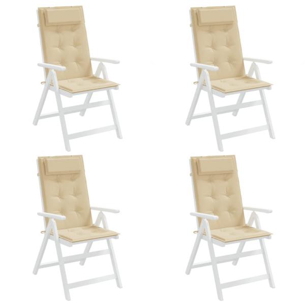Hochlehner-Auflagen 4 Stk. Beige Oxford-Gewebe