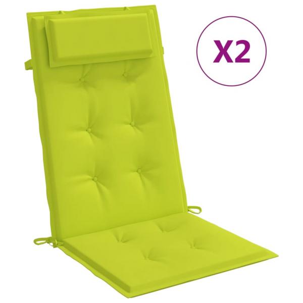 Hochlehner-Auflagen 2 Stk. Neongrün Oxford-Gewebe