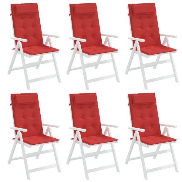 Hochlehner-Auflagen 6 Stk. Rot Oxford-Gewebe