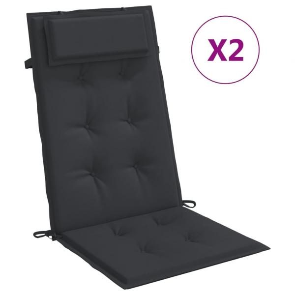 Hochlehner-Auflagen 2 Stk. Schwarz Oxford-Gewebe