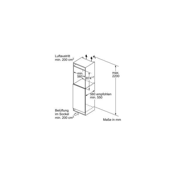 Bosch KIL22ADD1 Einbaukühlschrank mit Gefrierfach, Nischenhöhe 88 cm, 119 L, Festtürtechnik, Superkühlen, VitaFresh, LED Beleuchtung