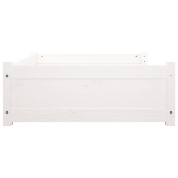 Hundebett Weiß 95,5x65,5x28 cm Massivholz Kiefer
