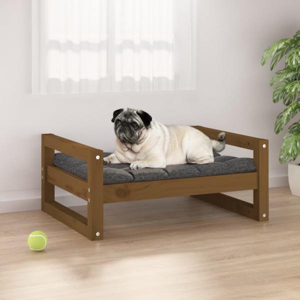 ARDEBO.de - Hundebett Honigbraun 65,5x50,5x28 cm Massivholz Kiefer