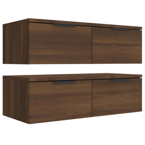Wandschränke 2 Stk. Braun Eichen-Optik 68x30x20cm Holzwerkstoff