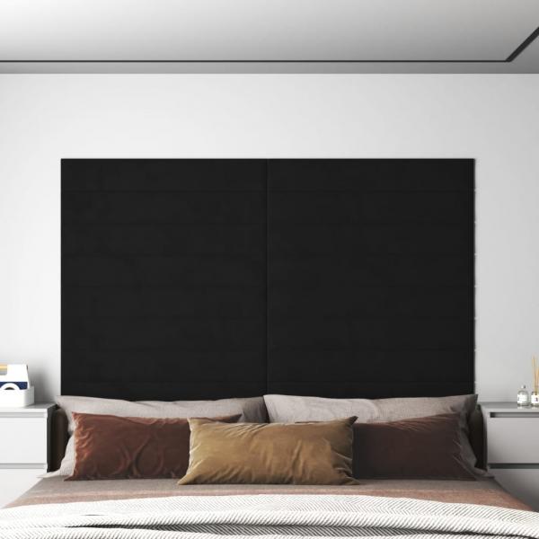 ARDEBO.de - Wandpaneele 12 Stk. Schwarz 90x15 cm Samt 1,62 m²