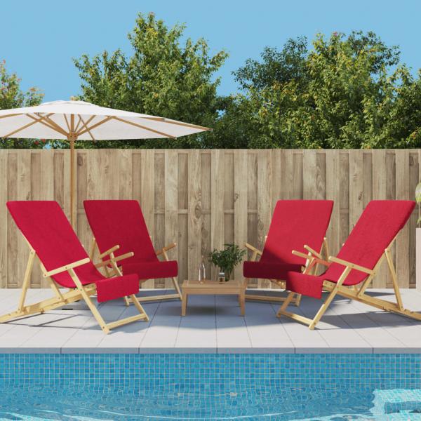 ARDEBO.de - Strandtücher 4 Stk. Burgunderrot 60x135 cm Stoff 400 GSM