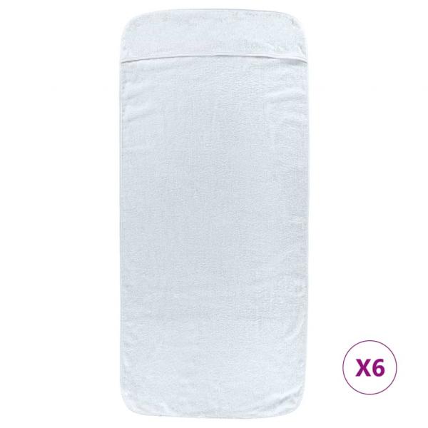 Strandtücher 6 Stk. Weiß 60x135 cm Stoff 400 GSM