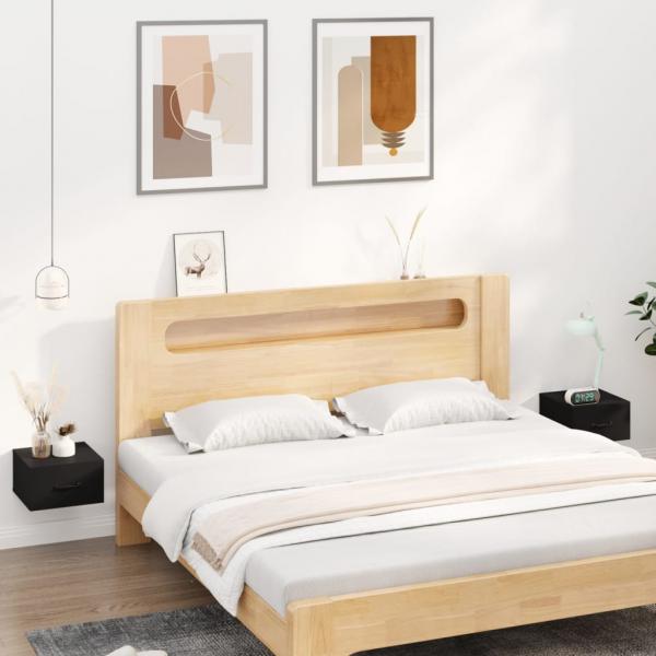 ARDEBO.de - Wand-Nachttische 2 Stk. Schwarz 35x35x20 cm