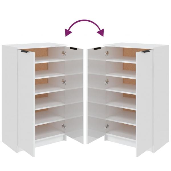 Schuhschrank Hochglanz-Weiß 59x35x100 cm Holzwerkstoff