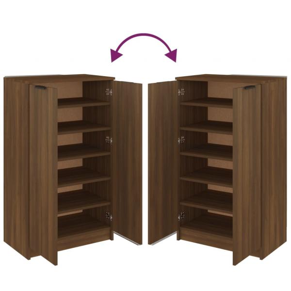 Schuhregal Braun Eichen-Optik 59x35x100 cm Holzwerkstoff