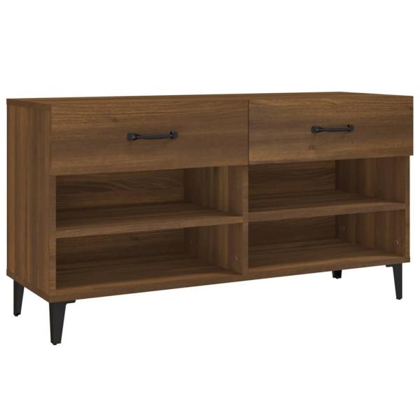 Schuhschrank Braun Eichen-Optik 102x35x55 cm Holzwerkstoff