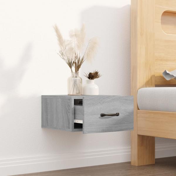 Wand-Nachttisch Grau Sonoma 35x35x20 cm  