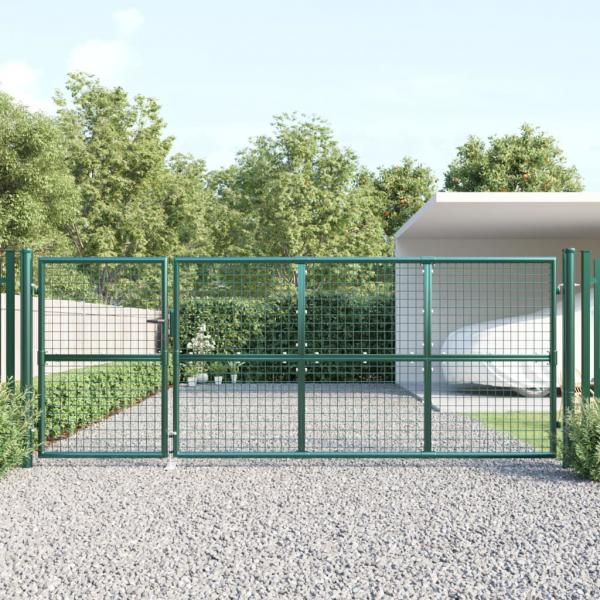 ARDEBO.de - Mesh-Gartentor Grün 350x175 cm Verzinkter Stahl