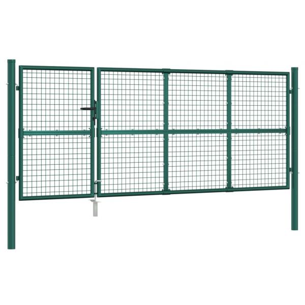 Mesh-Gartentor Grün 350x175 cm Verzinkter Stahl
