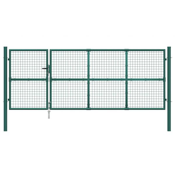 Mesh-Gartentor Grün 350x175 cm Verzinkter Stahl