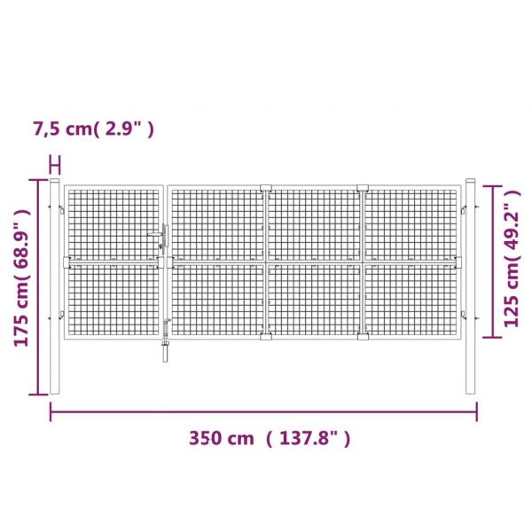 Mesh-Gartentor Grün 350x175 cm Verzinkter Stahl