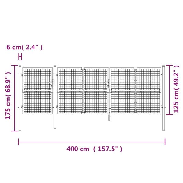 Mesh-Gartentor Grün 400x175 cm Verzinkter Stahl