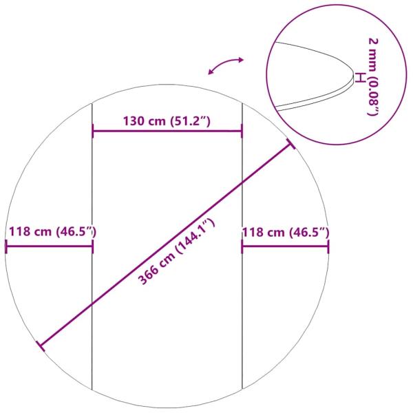 Pool-Bodentuch Hellgrau Ø366 cm Polyester Geotextil