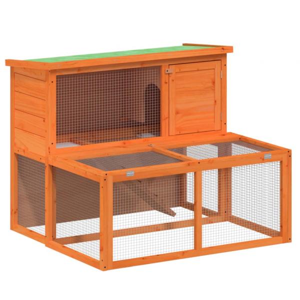 Kaninchenstall Braun 102x90x84,5 cm Massivholz Kiefer