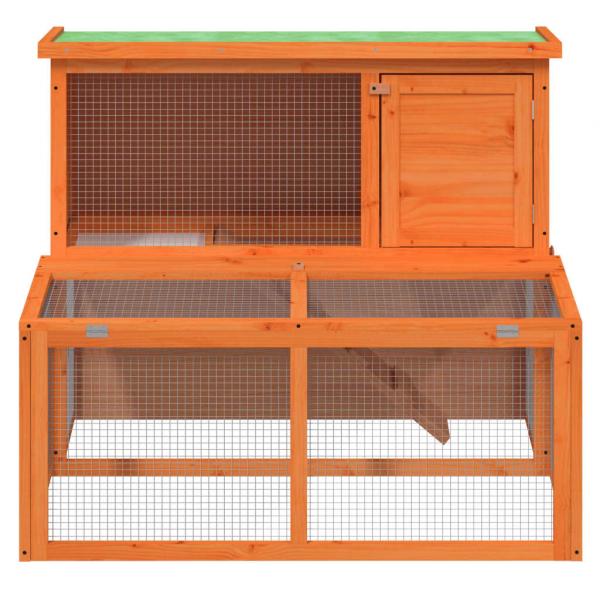 Kaninchenstall Braun 102x90x84,5 cm Massivholz Kiefer