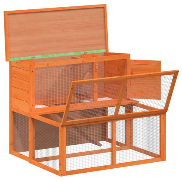 Kaninchenstall Braun 102x90x84,5 cm Massivholz Kiefer