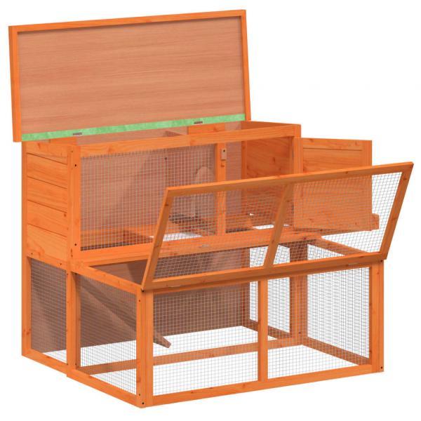 Kaninchenstall Braun 102x90x84,5 cm Massivholz Kiefer