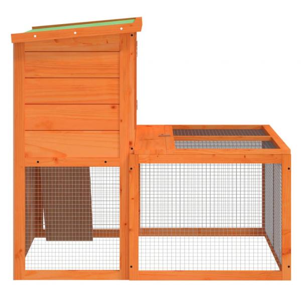 Kaninchenstall Braun 102x90x84,5 cm Massivholz Kiefer