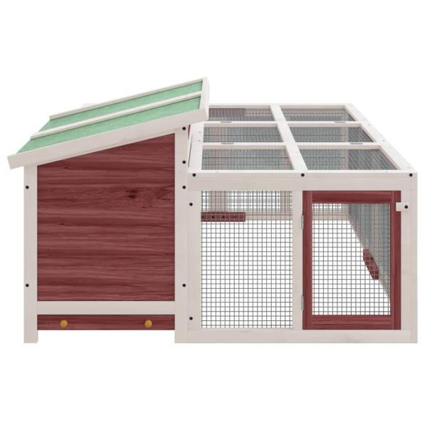 Kaninchenstall Mokka 144x123x67,5 cm Massivholz Kiefer