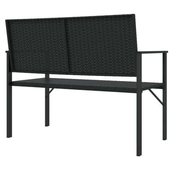 Gartenbank 2-Sitzer Schwarz Poly Rattan