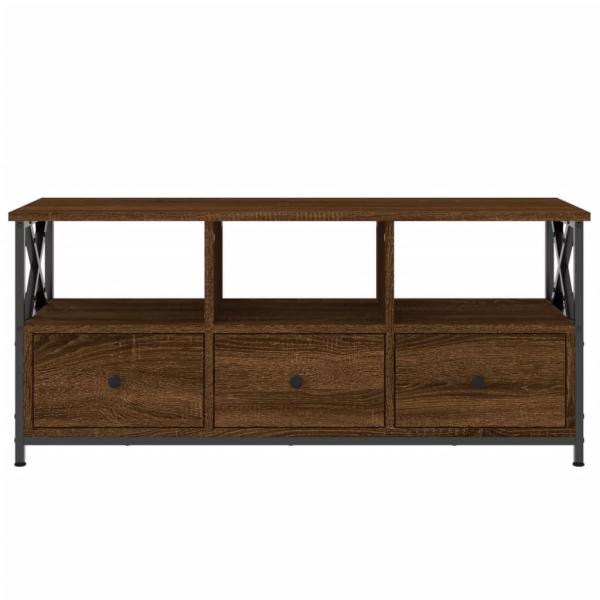 TV-Schrank Braun Eichen-Optik 102x33x45cm Holzwerkstoff & Eisen