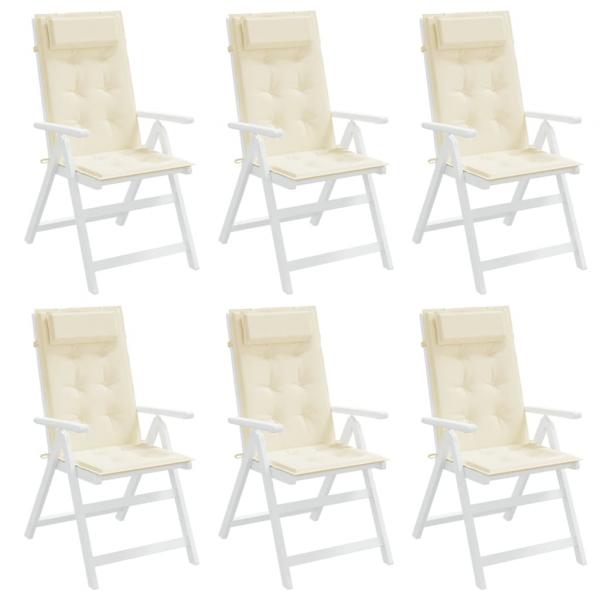 Hochlehner-Auflagen 6 Stk. Creme Oxford-Gewebe