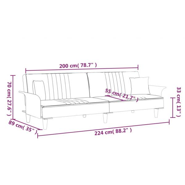 Schlafsofa mit Armlehnen Dunkelgrau Stoff