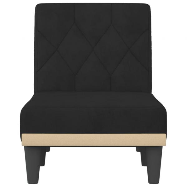 Chaiselongue Schwarz Samt
