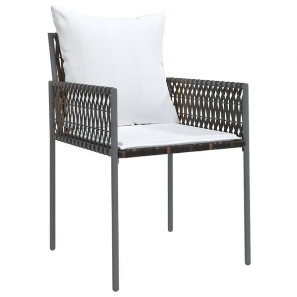 5-tlg. Garten-Essgruppe mit Kissen Poly Rattan und Stahl