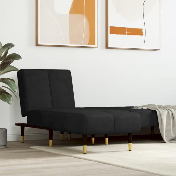 ARDEBO.de - Chaiselongue Schwarz Samt