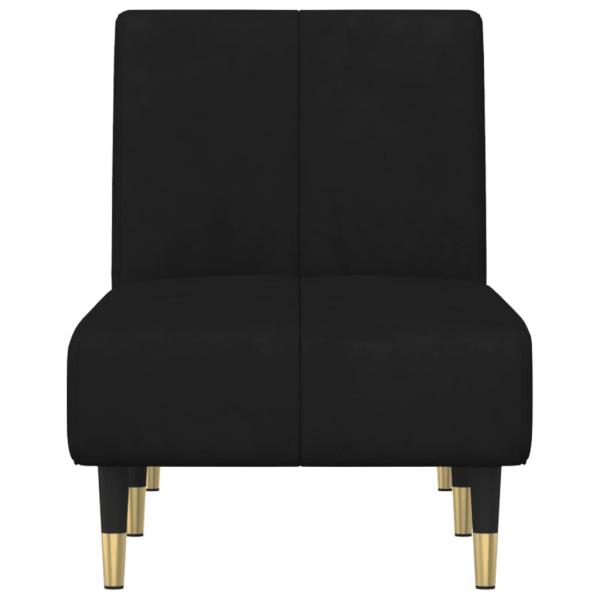 Chaiselongue Schwarz Samt