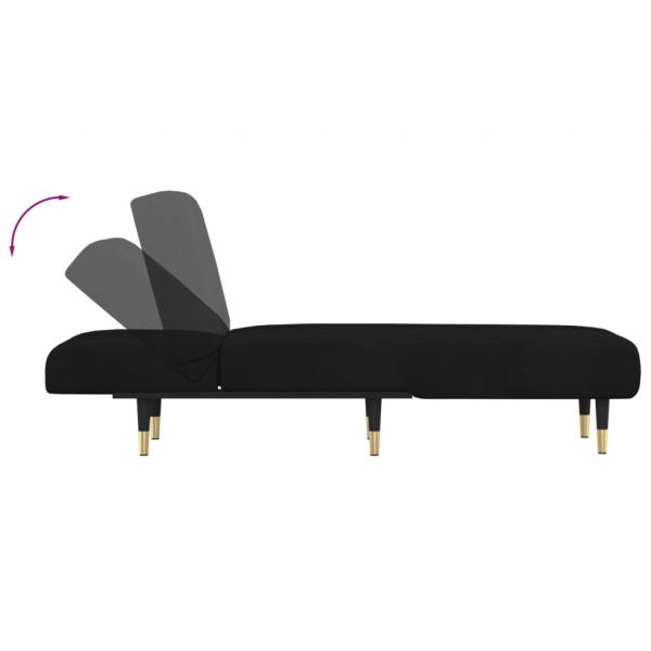 Chaiselongue Schwarz Samt