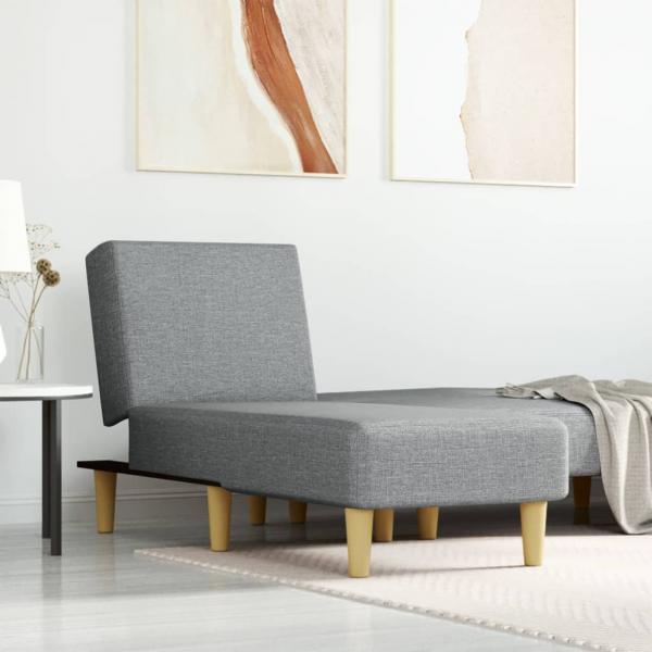 ARDEBO.de - Chaiselongue Hellgrau Stoff