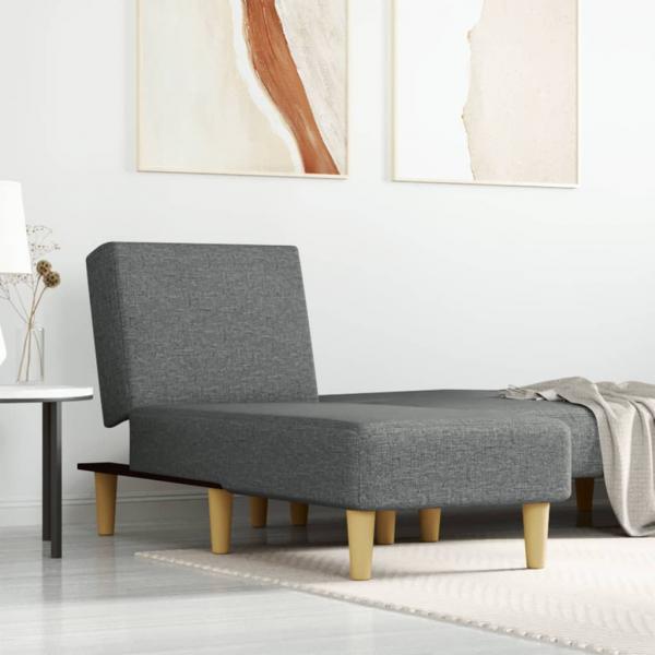 ARDEBO.de - Chaiselongue Dunkelgrau Stoff
