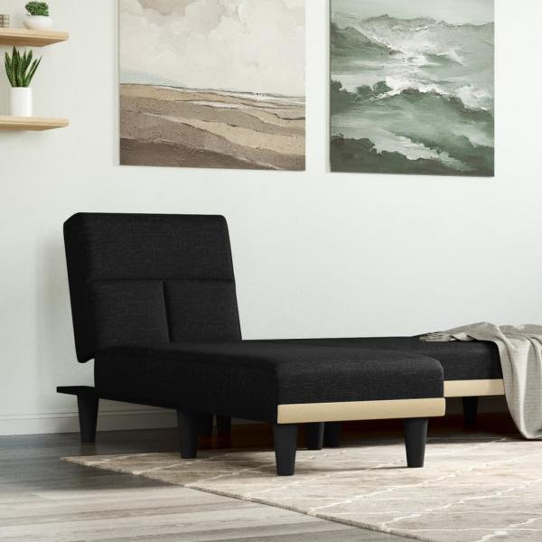 ARDEBO.de - Chaiselongue Schwarz Stoff