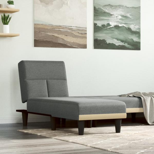 ARDEBO.de - Chaiselongue Dunkelgrau Stoff