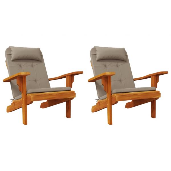 Adirondack-Auflagen 2 Stk. Taupe Oxford-Gewebe