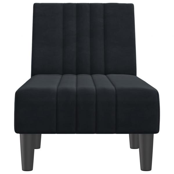 Chaiselongue Schwarz Samt