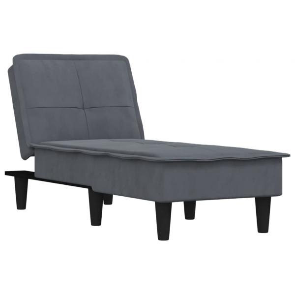 Chaiselongue Dunkelgrau Samt