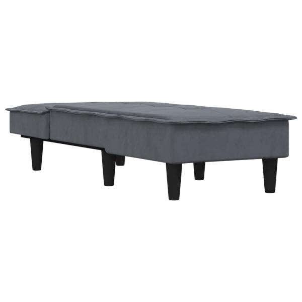 Chaiselongue Dunkelgrau Samt