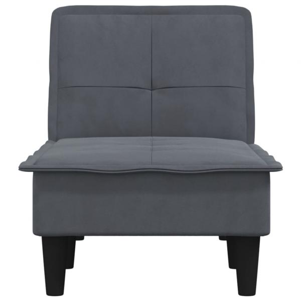 Chaiselongue Dunkelgrau Samt